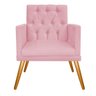 Poltrona Fernanda Pés Palito Mel Suede Rosa Bebê - STS Móveis - 2