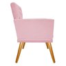 Poltrona Fernanda Pés Palito Mel Suede Rosa Bebê - STS Móveis - 3