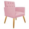 Poltrona Fernanda Pés Palito Mel Suede Rosa Bebê - STS Móveis - 1