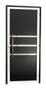 Ver imagem 1 de Porta Alumínio Lambril c/Friso c/Puxador e.Mix Preto 80 Brimak