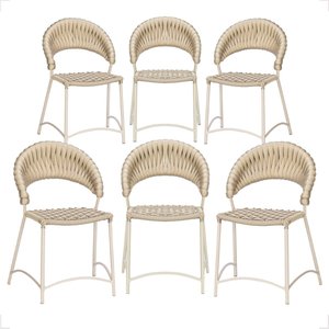 Cadeira de Jantar Milão Aluminio e Croche Náutico 6 Unidades - Rami