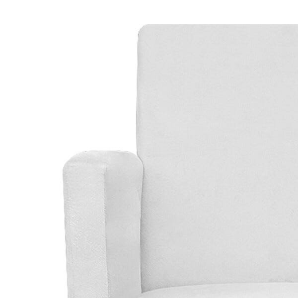 Kit 04 Poltronas Beatriz Base Giratória de Metal Suede Branco - STS Móveis - 6