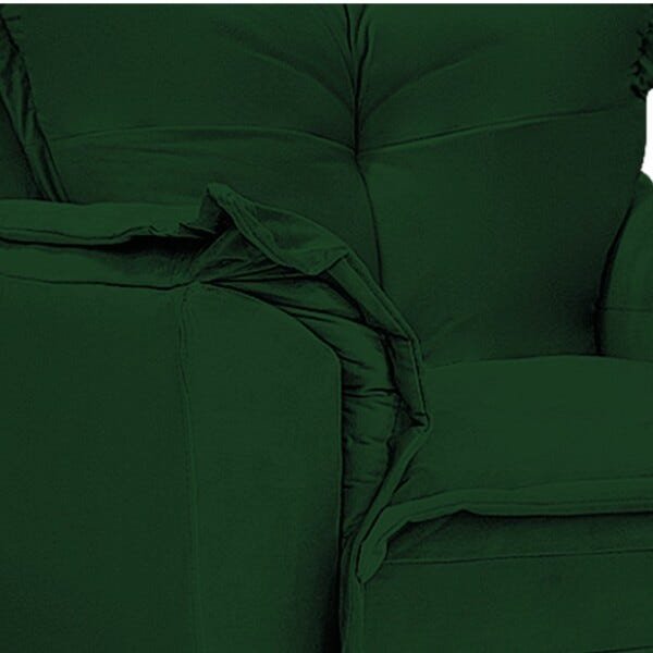 Kit 3 Poltronas Opala Base Giratória de Madeira Suede Verde - Sts Móveis - 6