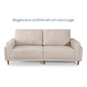 Ver imagem 4 de Sofá Living Privilege 2,15m Bouclê Bege Pés de Madeira - King House
