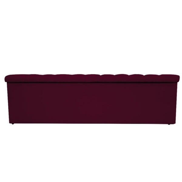 Calçadeira Baú Estofada Mel 140cm Casal com Capitonê Suede Bordô - 3