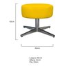 Kit 4 Puffs Sofia Base Giratória Metal Corano Amarelo - Sts Móveis - 4