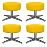 Kit 4 Puffs Sofia Base Giratória Metal Corano Amarelo - Sts Móveis - 1