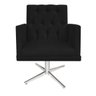 Poltrona Fernanda Base Giratória de Metal Suede Preto - STS Móveis - 1