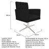 Poltrona Fernanda Base Giratória de Metal Suede Preto - STS Móveis - 4