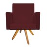 Kit 04 Poltronas Beatriz Base Giratória de Madeira Corano Bordô - STS Móveis - 2