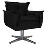 Kit 3 Poltronas Opala Base Giratória de Metal Suede Preto - Sts Móveis - 2