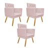 kit 03 Poltronas Fernanda Palito Mel Corano Rosa Bebê - STS Móveis - 1