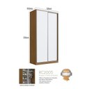 Ver imagem 3 de Guarda-Roupa 2 Portas de Correr 3 Gavetas MDF Domus 120cm Marrom Branco/Freijó Nature