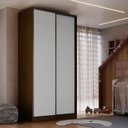 Ver imagem 1 de Guarda-Roupa 2 Portas de Correr 3 Gavetas MDF Domus 120cm Marrom Branco/Freijó Nature
