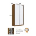 Ver imagem 3 de Guarda-Roupa 2 Portas de Correr 3 Gavetas MDF Domus 120cm Marrom Branco/Freijó Natura