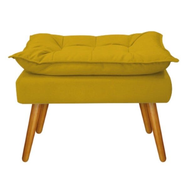 Kit 4 Puffs Opala Palito Mel Suede Amarelo - Sts Móveis - 2