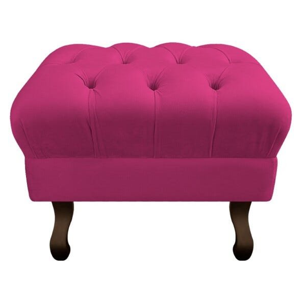Puff Retrô Luis XV Suede Pink - Sts Móveis - 1