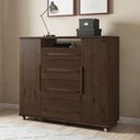 Ver imagem 7 de Guarda Roupa Casal Titanium 2 Portas com Cômoda Sapateira Versátil 4 Gavetas Jacarandá Fosco-