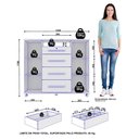 Ver imagem 6 de Guarda Roupa Casal Titanium 2 Portas com Cômoda Sapateira Versátil 4 Gavetas Jacarandá Fosco-