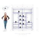 Ver imagem 3 de Guarda Roupa Casal Titanium 2 Portas com Cômoda Sapateira Versátil 4 Gavetas Jacarandá Fosco-