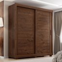 Ver imagem 4 de Guarda Roupa Casal Titanium 2 Portas com Cômoda Sapateira Versátil 4 Gavetas Jacarandá Fosco-