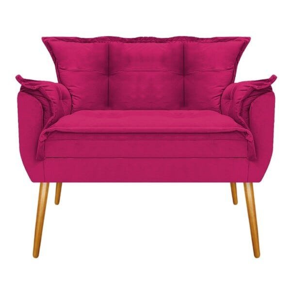 Kit Namoradeira e 02 Poltronas Opala Palito Mel Suede Pink - STS Móveis - 2