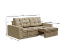 Ver imagem 3 de Sofá Retrátil 2 Lugares 1,80m Lia Suede Bege Madelina Decor