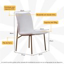 Ver imagem 3 de Cadeira de Jantar Estofada e Pés de Ferro Multimóveis Cr50096