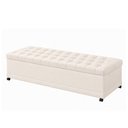 Ver imagem 5 de Puff Baú 160cm Hermione Courino Off White - Sallar Home
