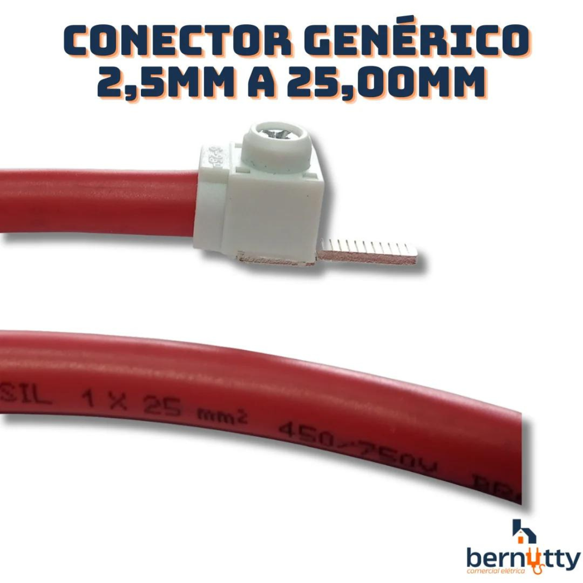 Conector Genérico 2,5mm a 25mm Saída Frontal - 10 Un Terminal Disjuntor - 5