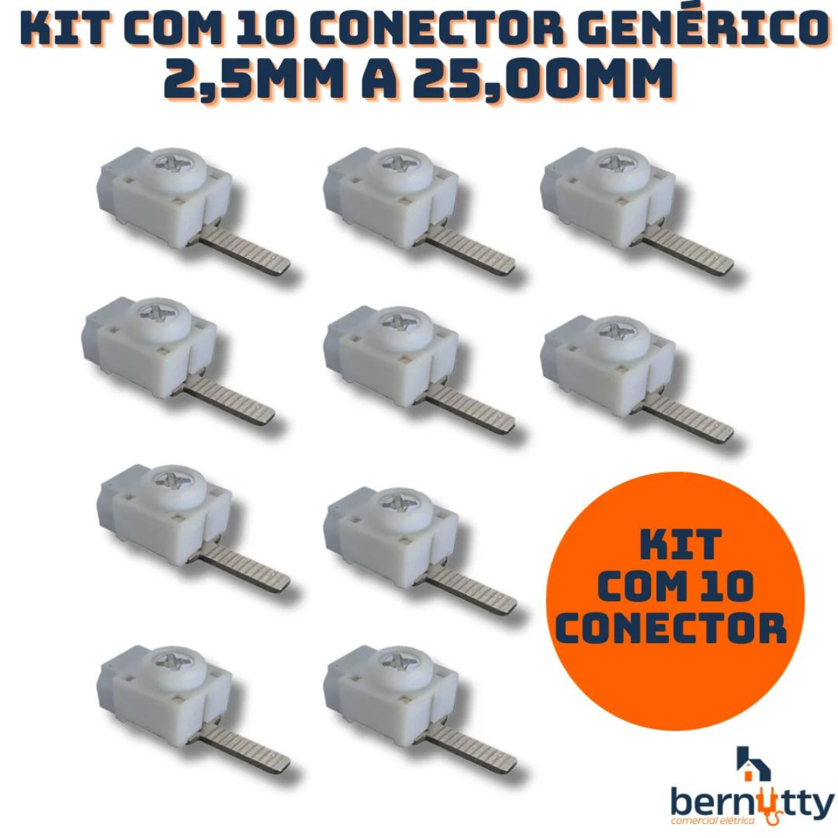 Conector Genérico 2,5mm a 25mm Saída Frontal - 10 Un Terminal Disjuntor - 2