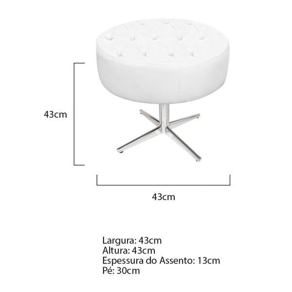 kit Poltrona e Puff Fernanda Base Giratória de Metal Suede Branco - STS Móveis - 5