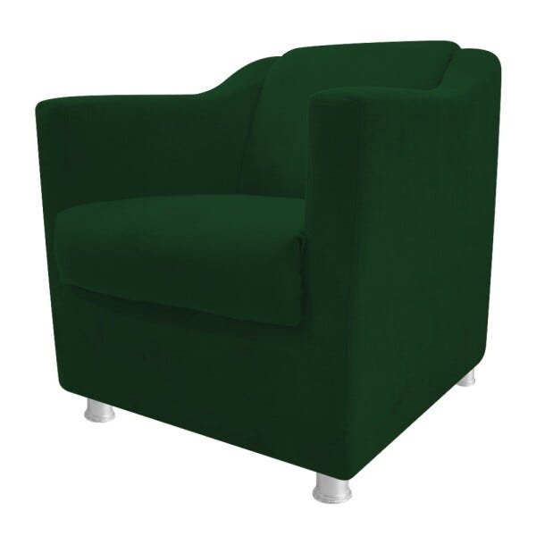 Poltrona Decorativa Tilla Suede Verde - STS Móveis - 1