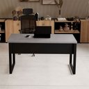 Ver imagem 4 de Mesa Escritório Escrivaninha 140cm x60cm Pés em Metal Tampo 100% MDF Industrial Executive Cinza/Sagrado/Preto