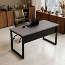 Ver imagem 1 de Mesa Escritório Escrivaninha 140cm x60cm Pés em Metal Tampo 100% MDF Industrial Executive Cinza/Sagrado/Preto