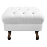 Puff Retrô Luis XV Suede Branco - Sts Móveis - 1