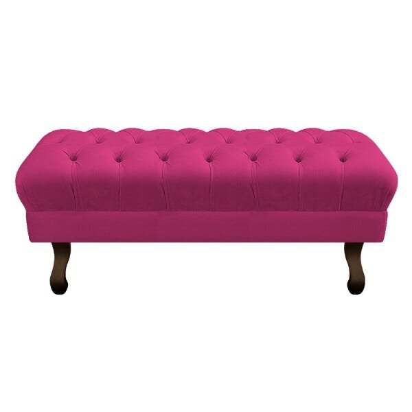Puff Retrô 160cm Luis XV Suede Pink - Sts Móveis - 2