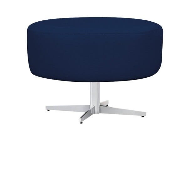 Puff Sofia Base Giratória de Metal Suede Azul Marinho - Sts Móveis - 1