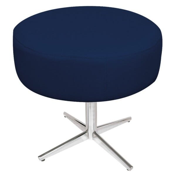 Puff Sofia Base Giratória de Metal Suede Azul Marinho - Sts Móveis - 2