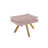 kit Poltrona e Puff Apolo Base Giratória de Madeira Suede Rosê - STS Móveis - 5