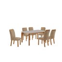 Ver imagem 2 de Conjunto de Mesa de Jantar Dublin 180 Tp MDF Canto Copo 6 Cadeiras Irlanda
