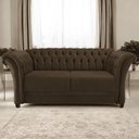 Ver imagem 1 de Sofá Recamier Divã Chesterfield 200cm Sofia Suede Marrom Capitonê- Mabe Magazine
