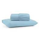 Ver imagem 1 de Jogo Cama Lençol Bali Solteiro Percal 180 Fios 100% Algodão Ponto Palito 2 Peças - Azul Claro
