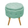 Kit 2 Puffs Londres Baú Palito Mel Linho Azul Turquesa - Sts Móveis - 3