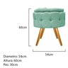 Kit 2 Puffs Londres Baú Palito Mel Linho Azul Turquesa - Sts Móveis - 6