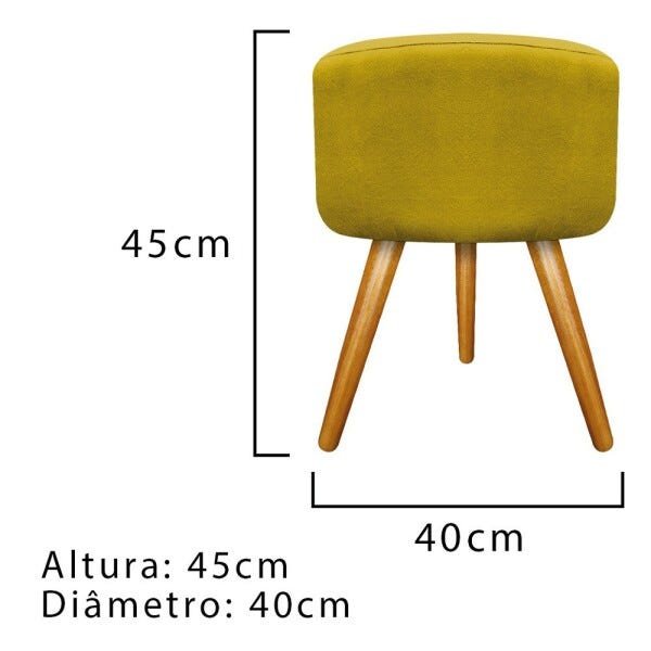 Kit 2 Puffs Carol Palito Mel Suede Amarelo - Sts Móveis - 4