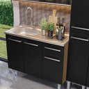 Ver imagem 2 de Armário de Cozinha Compacta 169cm com Pia Rustic/preto Emilly Madesa 11 Rustic/preto Rustic/preto