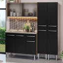 Ver imagem 3 de Armário de Cozinha Compacta 169cm com Pia Rustic/preto Emilly Madesa 11 Rustic/preto Rustic/preto