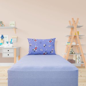 Jogo de Lençol Solteiro Malha Doce Vida Disney 2 Peças Hey Mickey/azul Jeans