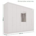 Ver imagem 4 de Guarda-Roupa de Canto Modulado com Espelho 15 Portas 6 Gavetas Inglaterra Branco